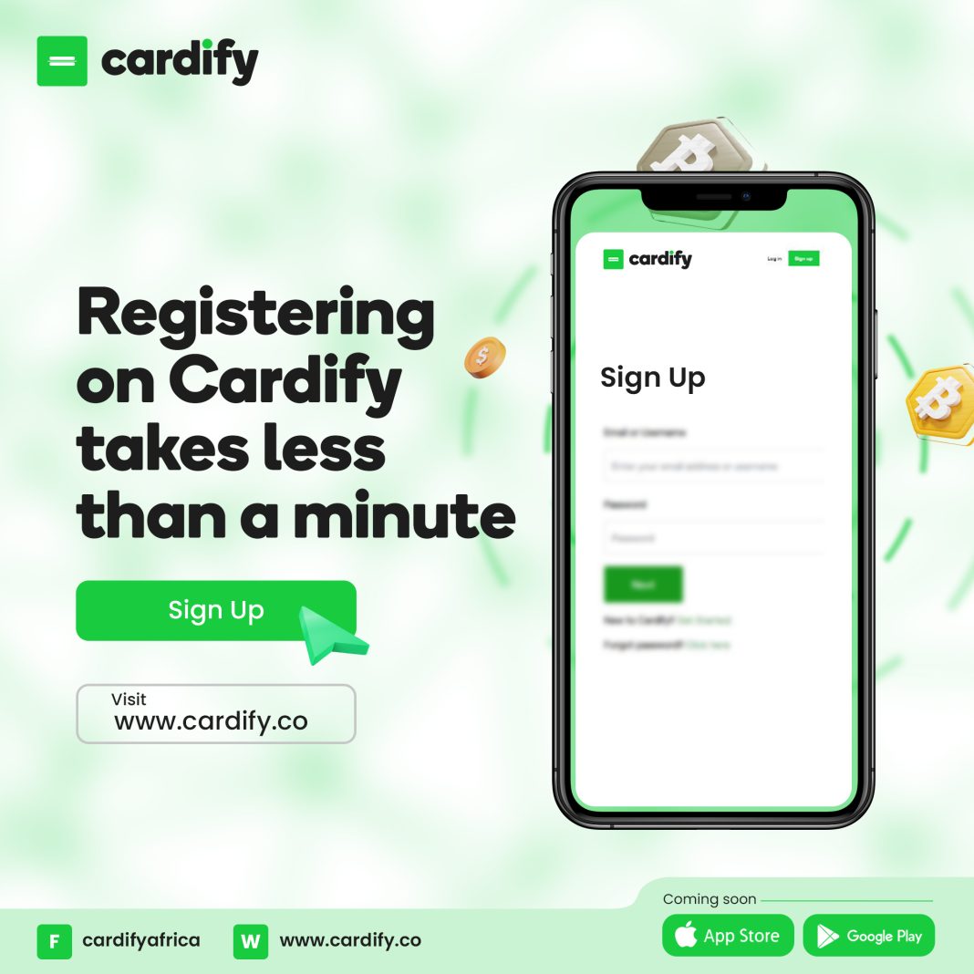 Register on Cardify